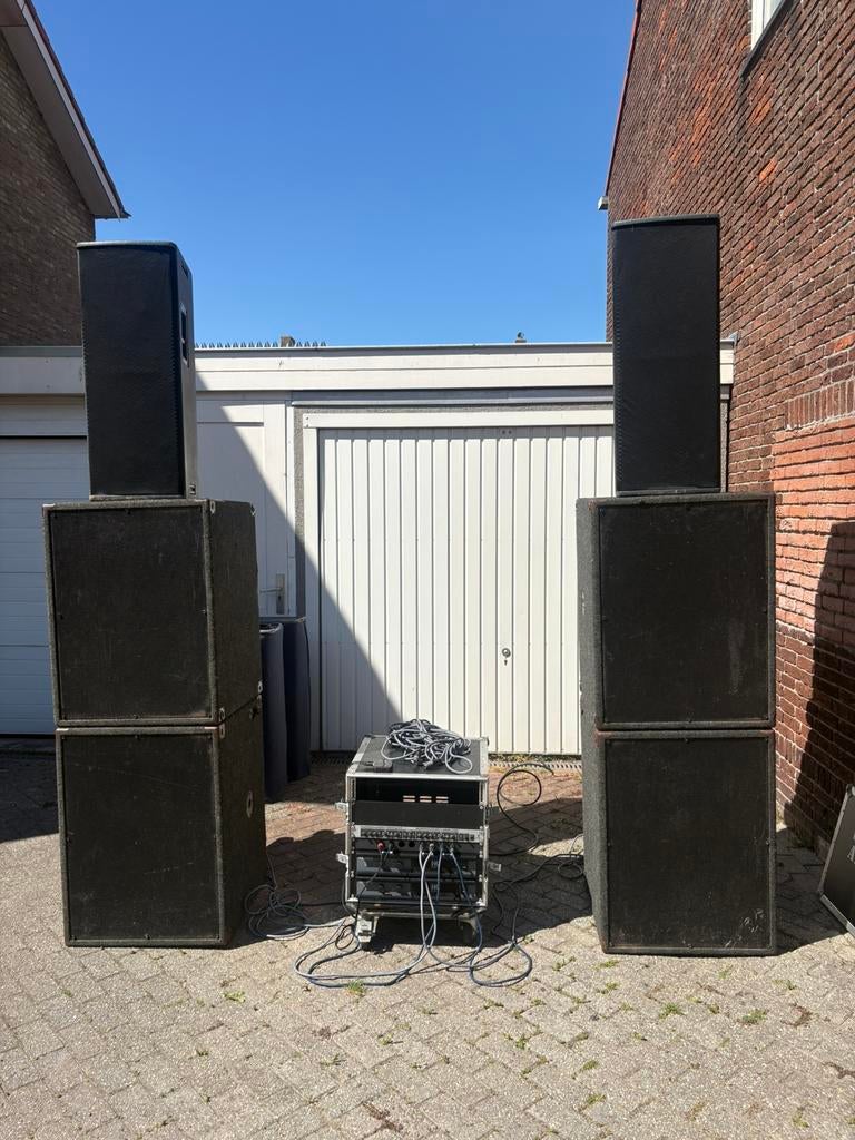 Complete geluid set 4x rcf sub en 2x Bms top, Gebruikt, Overige typen, 120 watt of meer, Ophalen