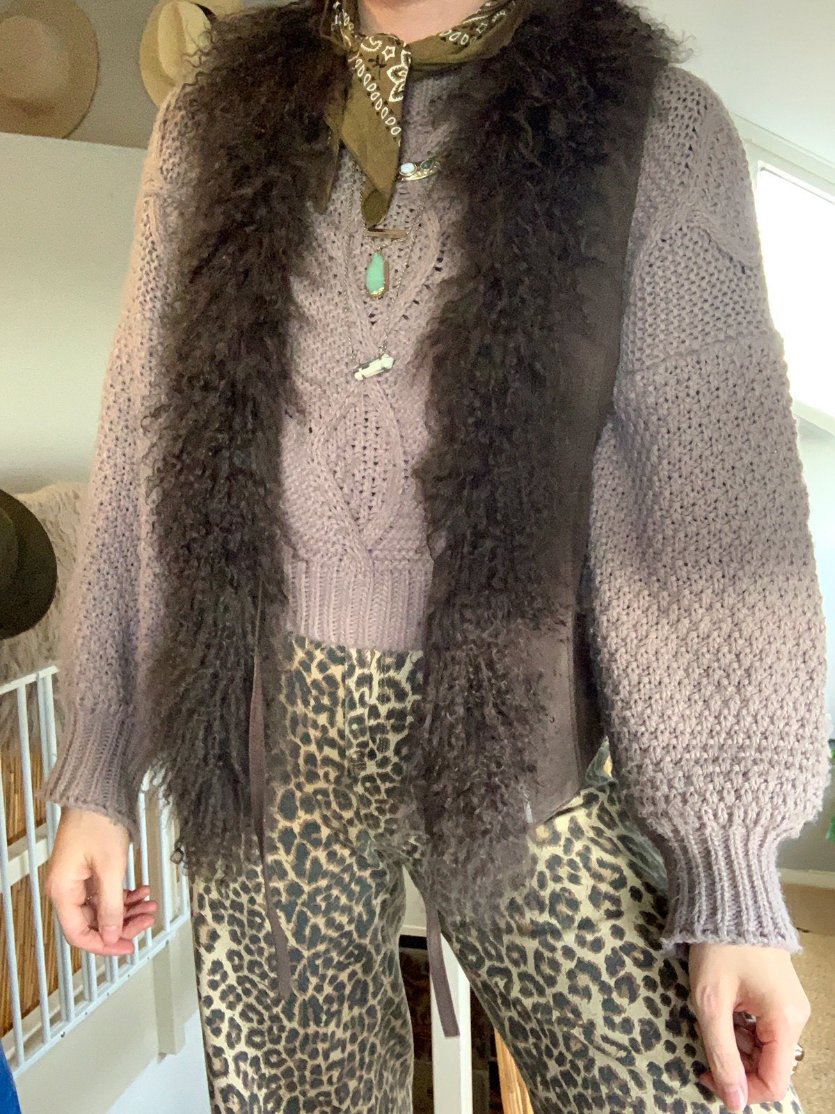 Vintage mongolian fur waistcoaf gilet M, Maat 38/40 (M), -, Nieuw, Ophalen of Verzenden