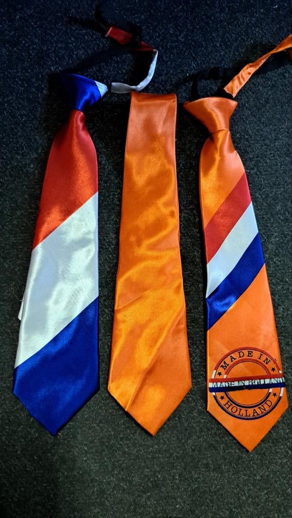 Oranje Stropdassen rood wit blauw per stuk, Ophalen, Zo goed als nieuw, Overige kleuren