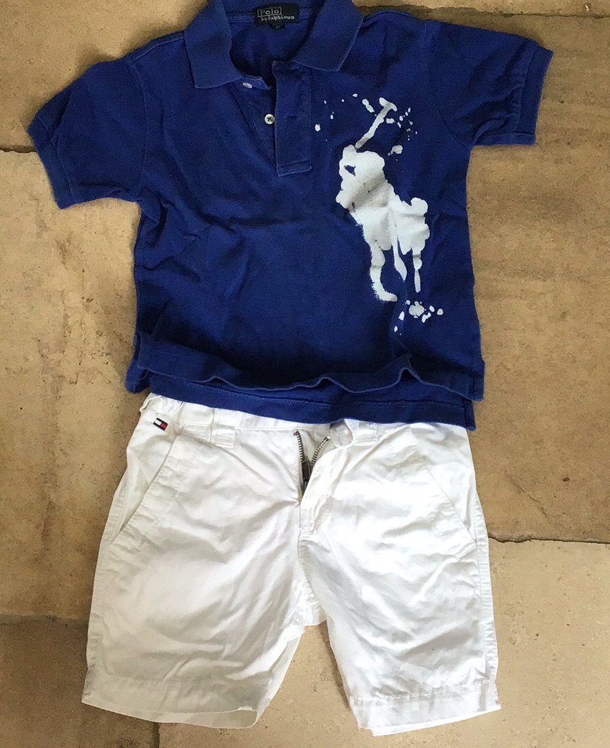 Polo Ralph Lauren en korte broek Hilfiger maat 3 (98-104), Ophalen of Verzenden, Zo goed als nieuw