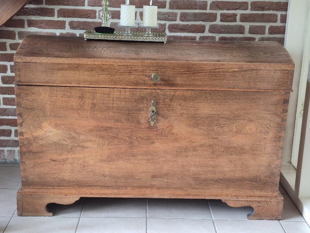 Dekenkist - eikenhout, Huis en Inrichting, Gebruikt, 100 tot 150 cm, 50 tot 75 cm, Eikenhout