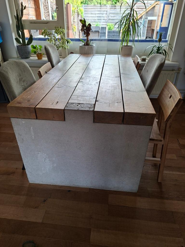 Eettafel 190x93, Gebruikt, Vijf personen of meer, 150 tot 200 cm, Rechthoekig