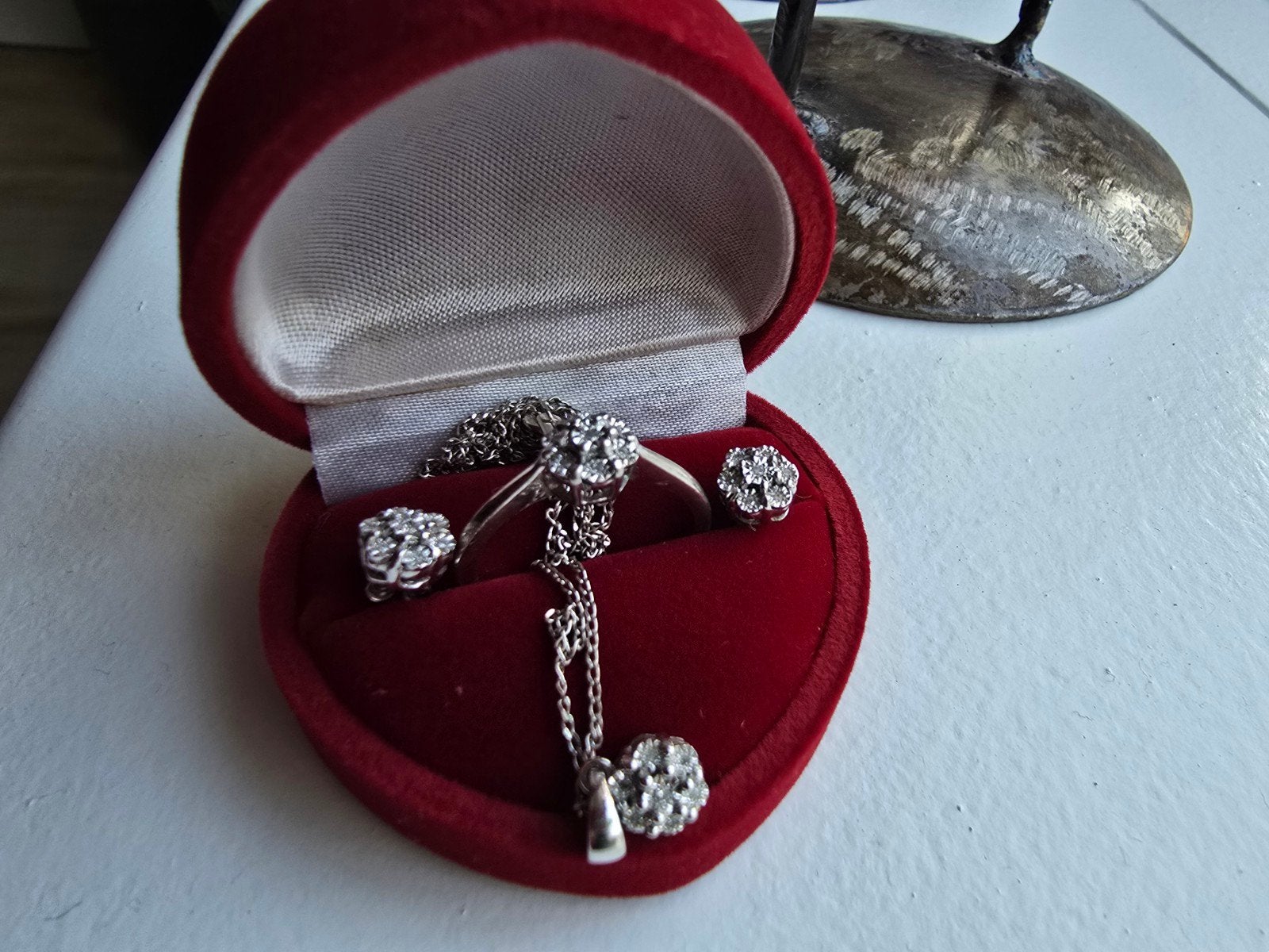 Schitterende Lucardi Diamanten Sieradenset (Zilver 925), Ophalen, Zo goed als nieuw, Zilver, Zilver