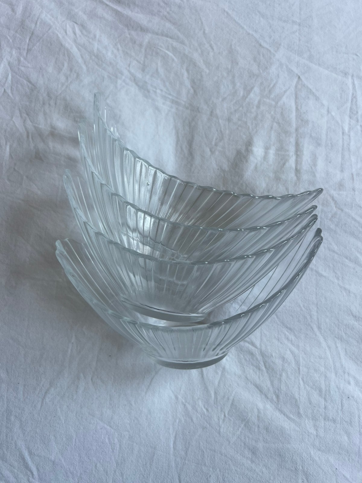 Art deco schaaltjes van glas vintage, Ophalen of Verzenden, Zo goed als nieuw, Rond, Glas