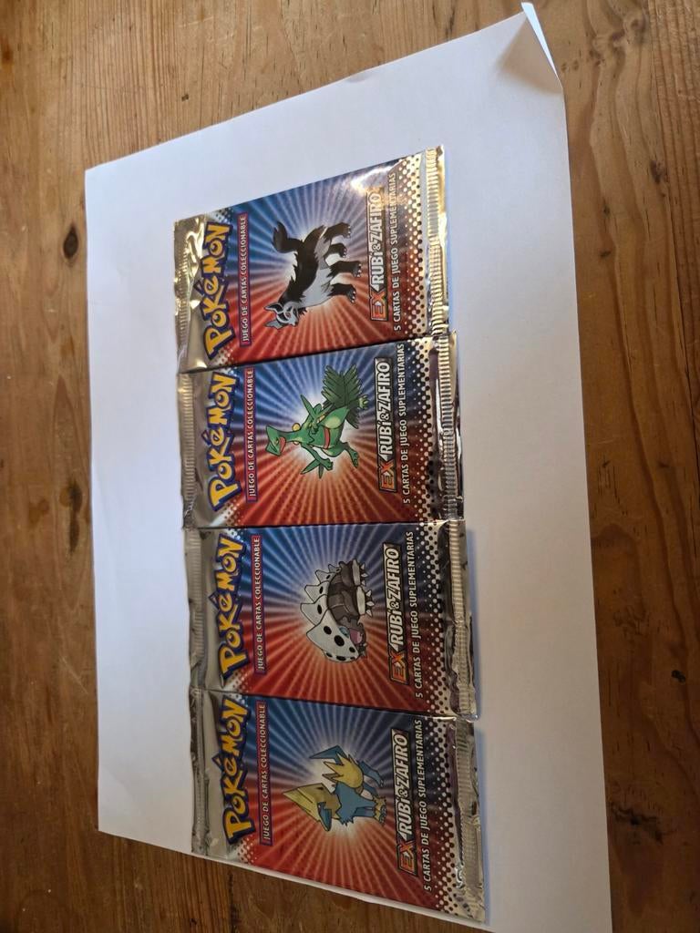 Pokémon EX Ruby & Sapphire Booster Packs (4stukst Spaans), Ophalen of Verzenden, Nieuw, Booster
