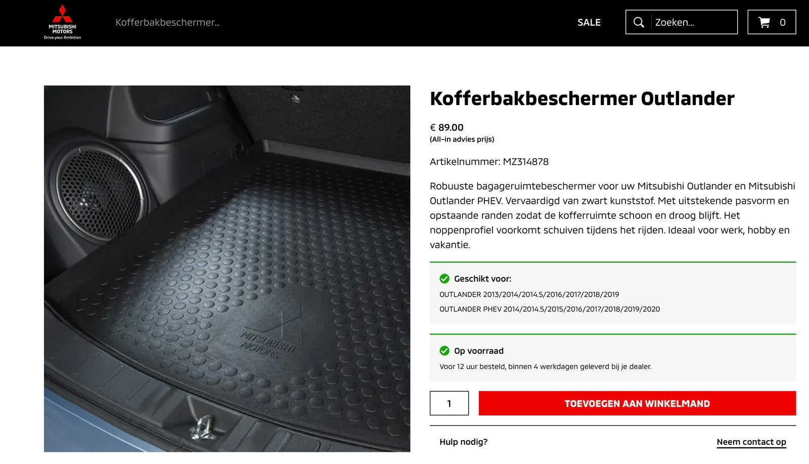 Kofferbakbeschermer Mitsubishi Outlander origineel, Auto diversen, Automatten, Gebruikt, Ophalen
