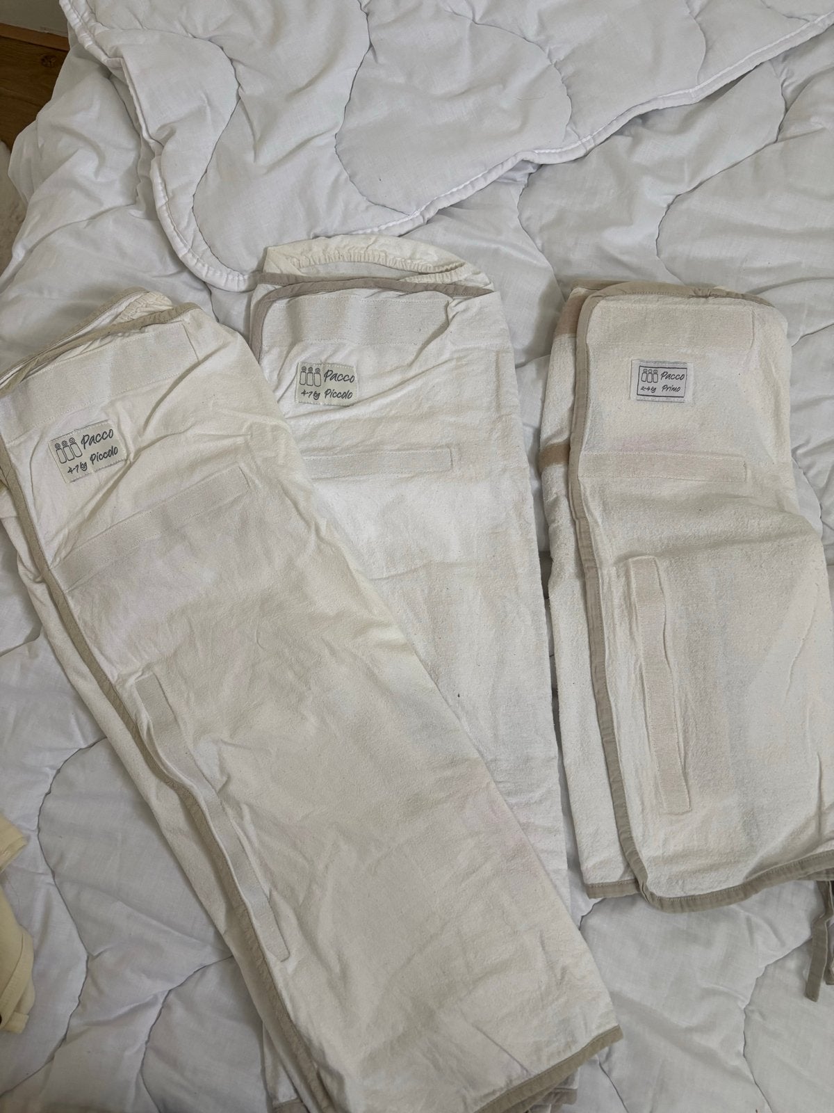 3x Pacco inbakerdoeken (2x 4-7kg, 1x 2-4kg), Gebruikt, Bakerzak of Bakerdoek, Puckababy, Ophalen of Verzenden