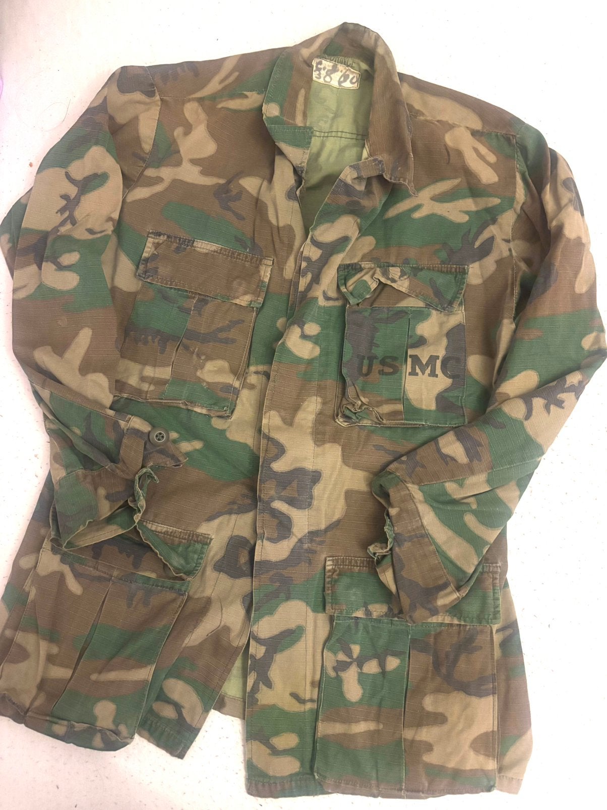 1978 vintage usmc erdl woodland shirt size S, Ophalen of Verzenden, Landmacht, Amerika, Kleding of Schoenen