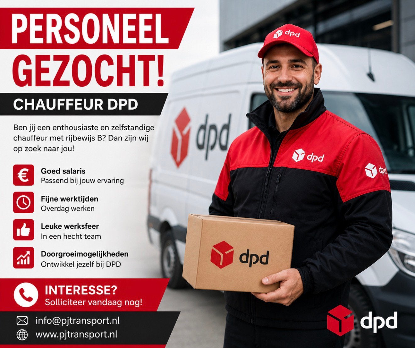 Personeel gezocht koerier, Eén persoon