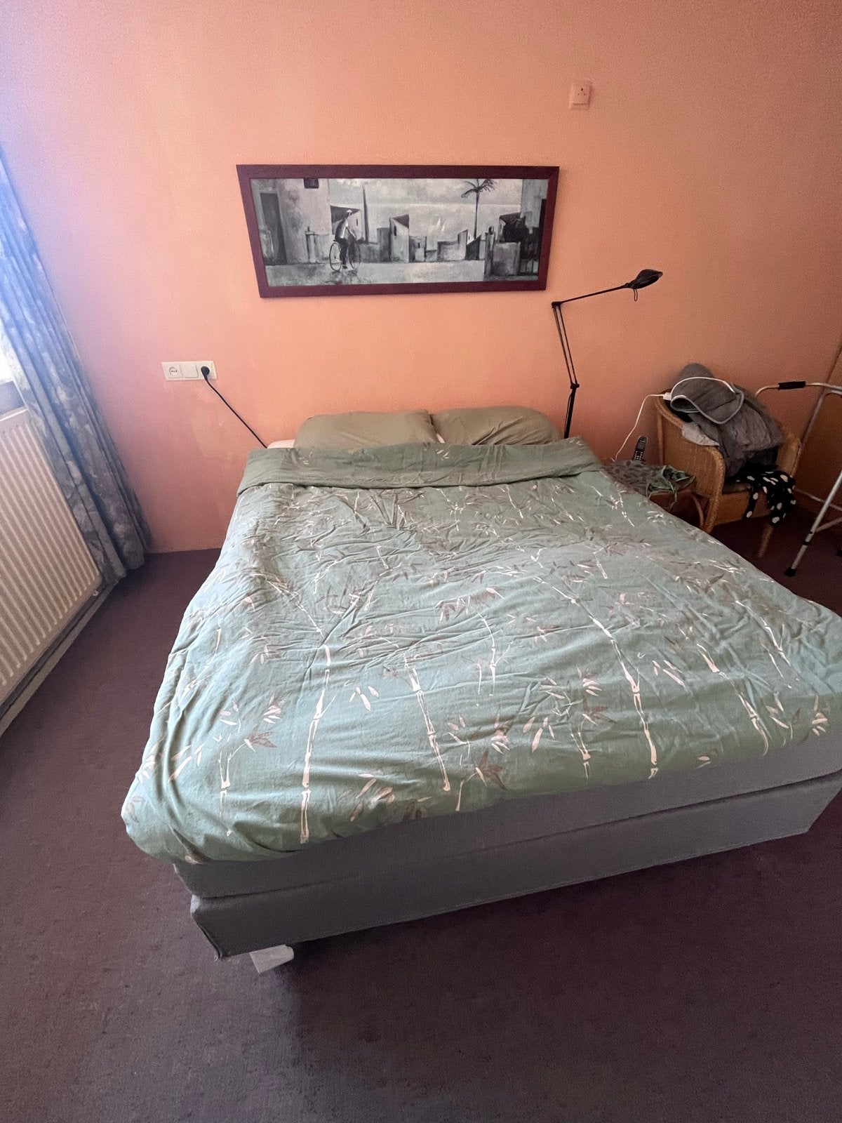 Jysk bed met topper - Comfortabel en stijlvol, Gebruikt, Tweepersoons, 200 cm, 140 cm