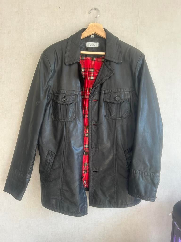 Leather jacket / leren jas vintage, Ophalen of Verzenden, Zo goed als nieuw, Maat 52/54 (L), Bruin