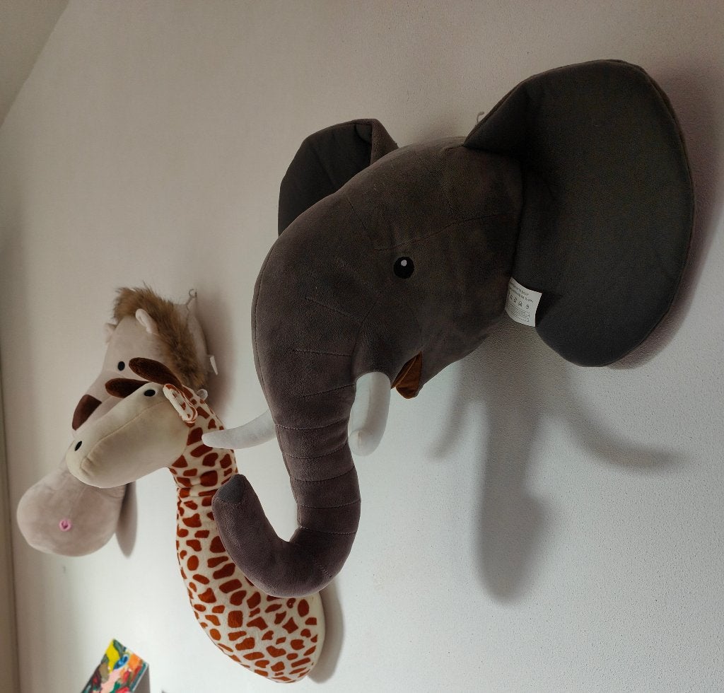 Muurdecoratie kinderkamer olifant, leeuw, giraf, nijlpaard, Ophalen, Zo goed als nieuw, Wanddecoratie