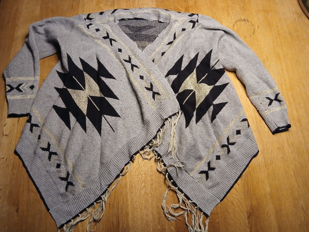 Grijs poncho vest maat XS, Ophalen of Verzenden, Zo goed als nieuw, Maat 34 (XS) of kleiner, Grijs