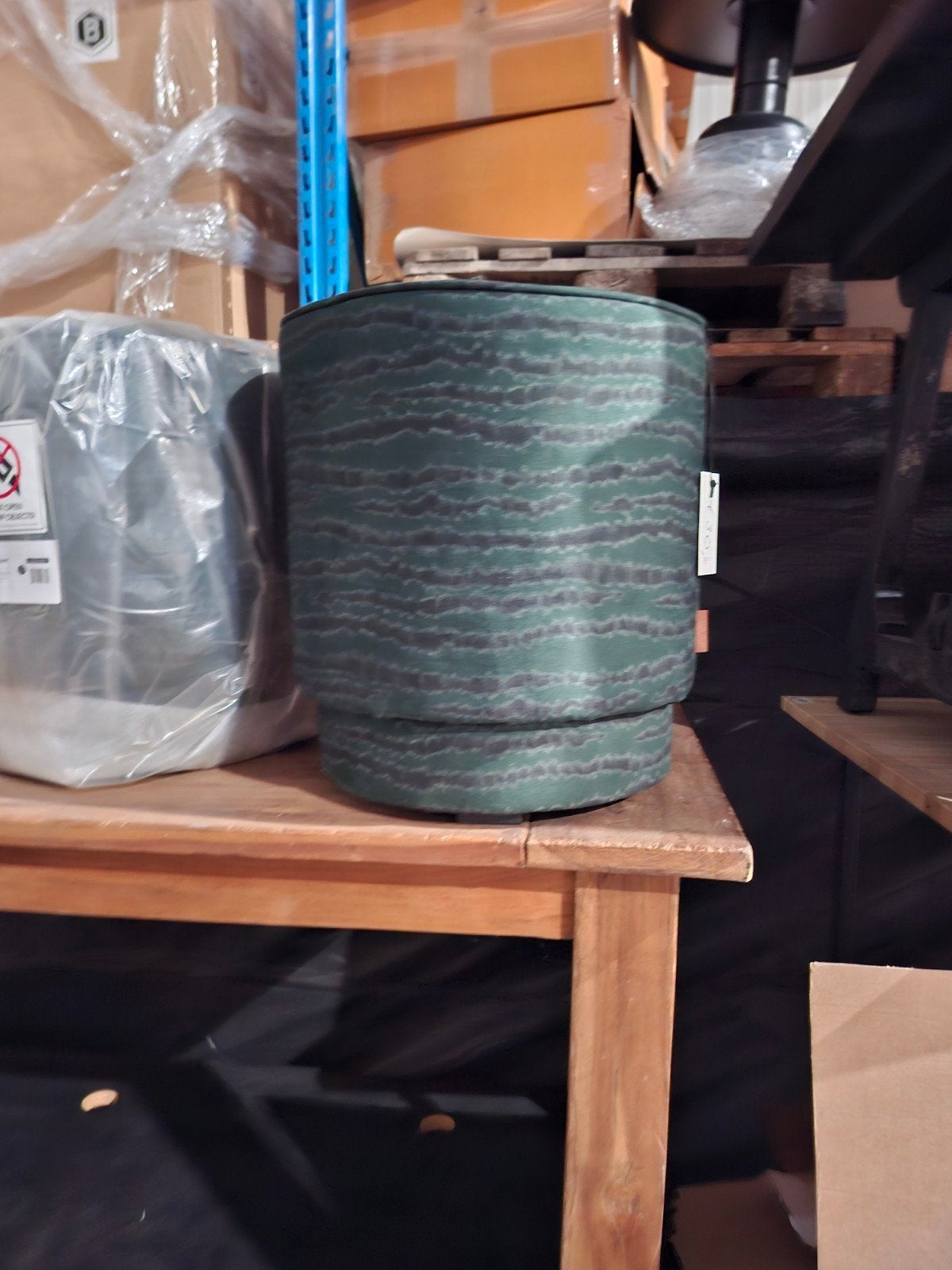 Donker groene poef nieuw 30 euro, Ophalen, Minder dan 50 cm, Rond, Nieuw