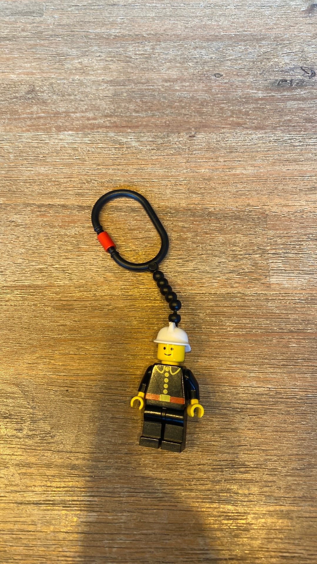 Originele vintage LEGO brandweerman sleutehanger (1989), Overige thema's, Lego, Accessoire, Ophalen of Verzenden