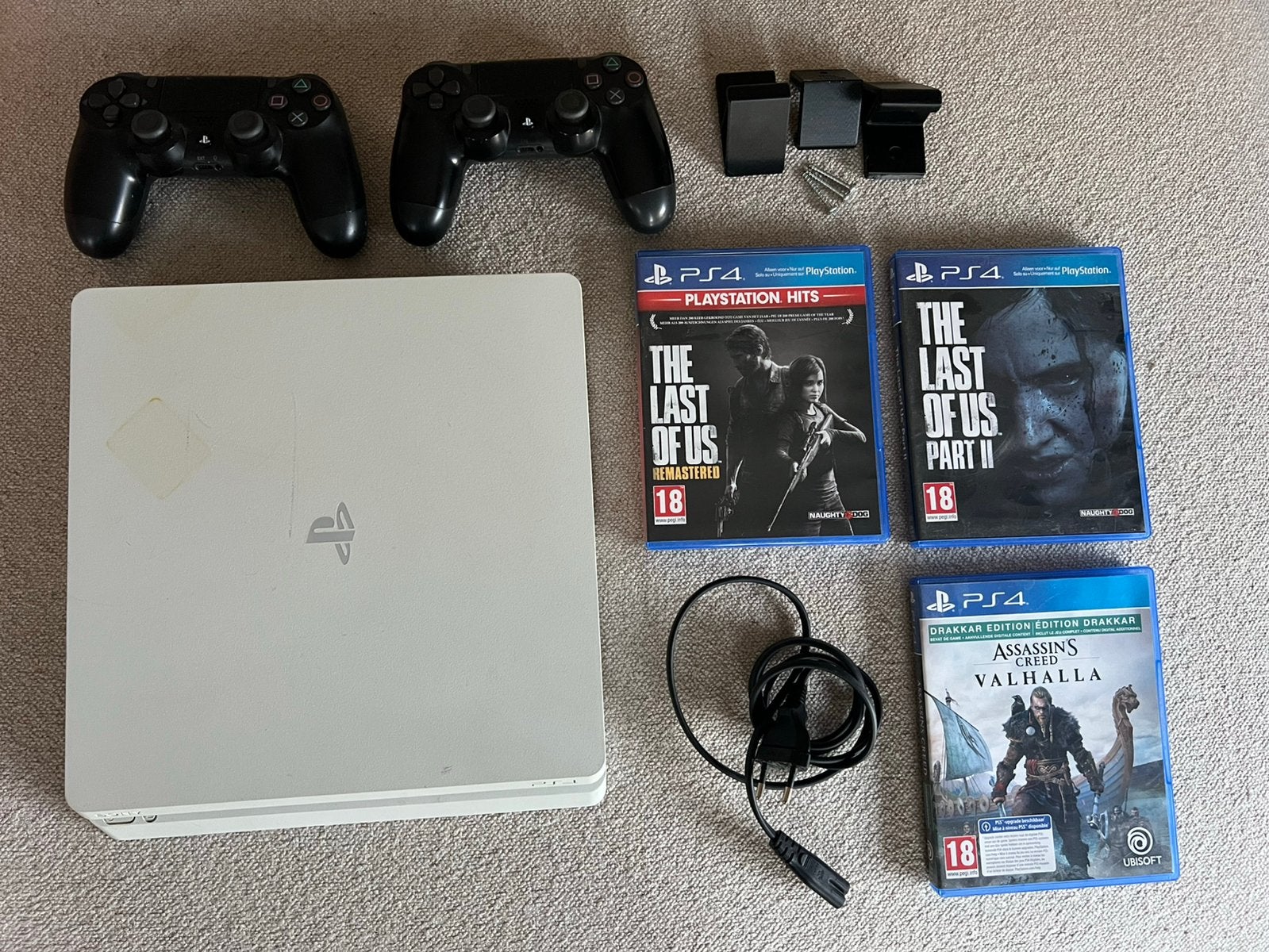 Sony Playstation 4 Slim 500 GB + 2 controllers en 3 games, Ophalen, Met 2 controllers, Slim, 500 GB