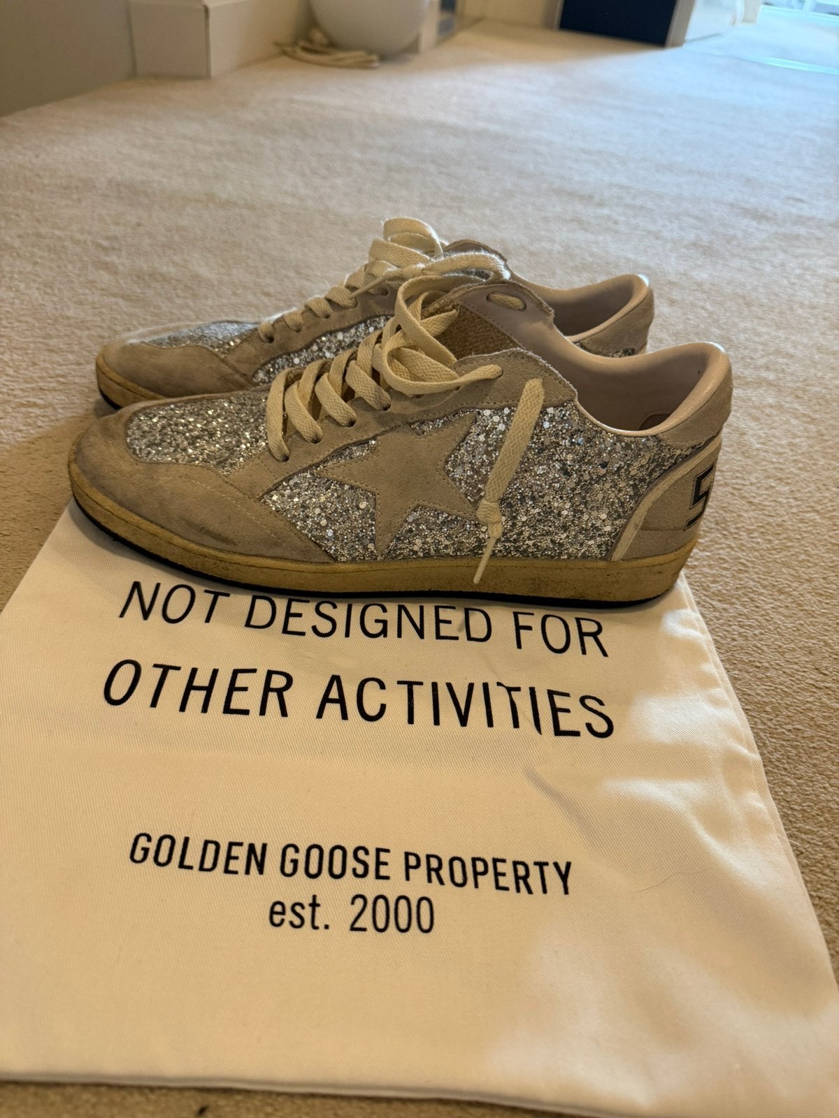 Golden goose ballstar, Beige, Ophalen of Verzenden, Sneakers of Gympen, Gedragen