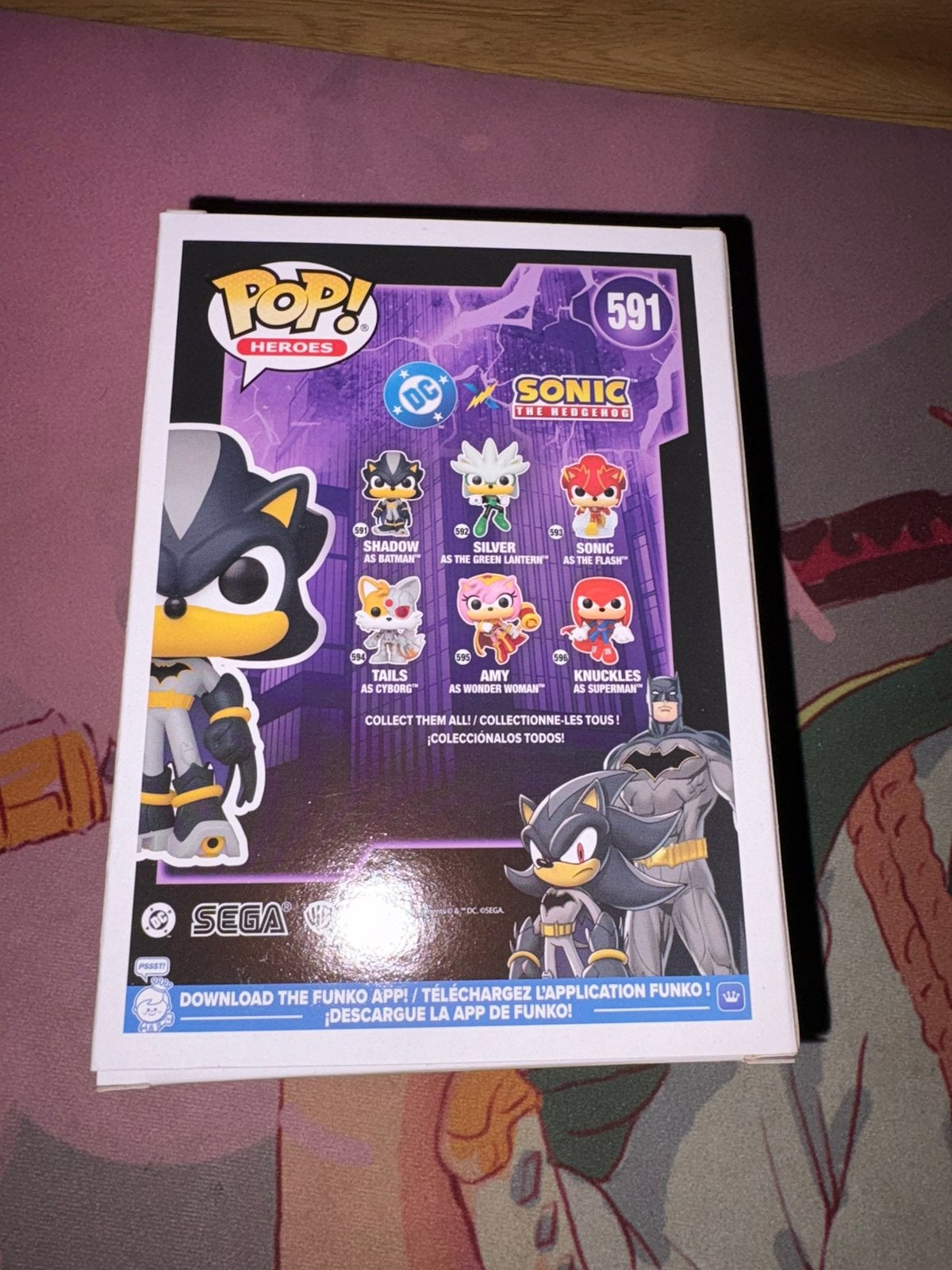 Funko Pop! Heroes #591 Shadow as Batman (DC x Sonic) Vinyl, Verzamelen, Funko Europe, Ophalen of Verzenden, Zo goed als nieuw