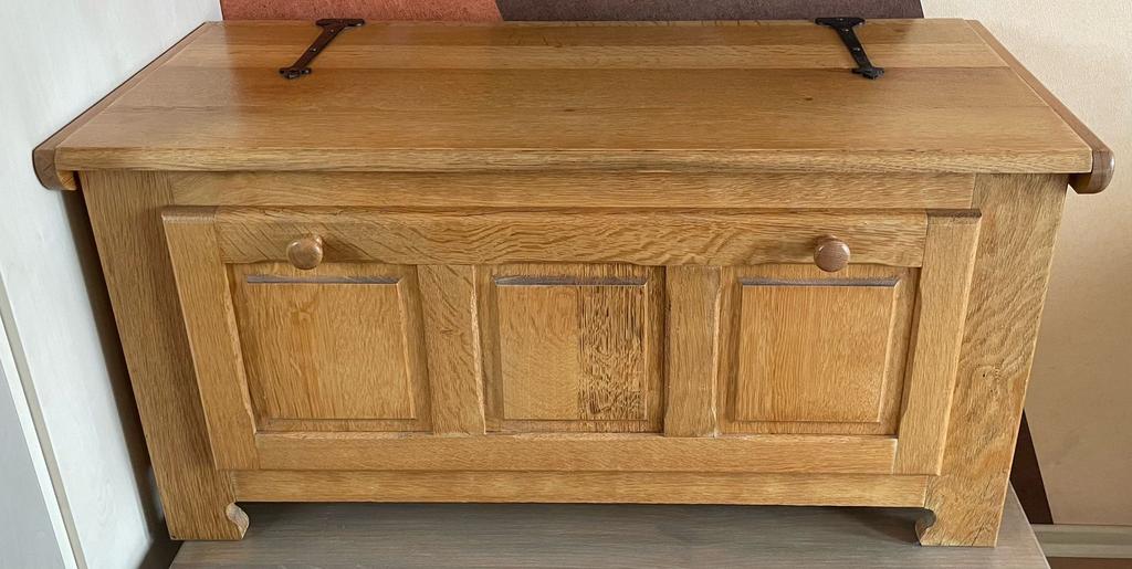 Eiken Dekenkist Vintage, Ophalen, Minder dan 50 cm, Gebruikt, 100 tot 150 cm