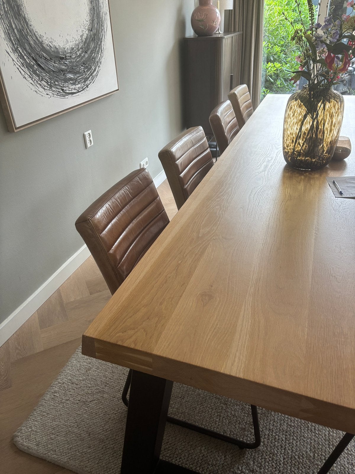 8x leren stoelen Goossens, Ophalen, Zo goed als nieuw