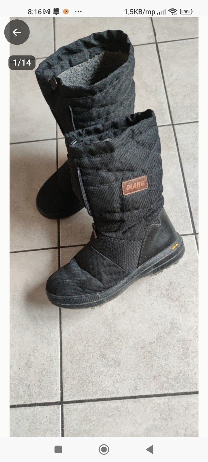Olang Snowboots Zwart Maat 41/42 - Zo goed als nieuw, Olang, Zwart, Snowboots, Ophalen of Verzenden