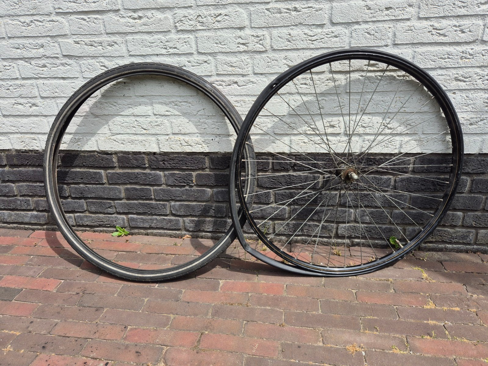 Velg 28 inch, band en binnenband, Fietsen en Brommers, Fietsonderdelen, Ophalen of Verzenden, Gebruikt