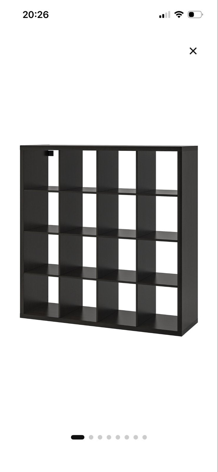 IKEA Kallax Kast Zwartbruin 16 Vakken - Ruime Opbergkast, Ophalen, Met plank(en), Gebruikt, 100 tot 150 cm
