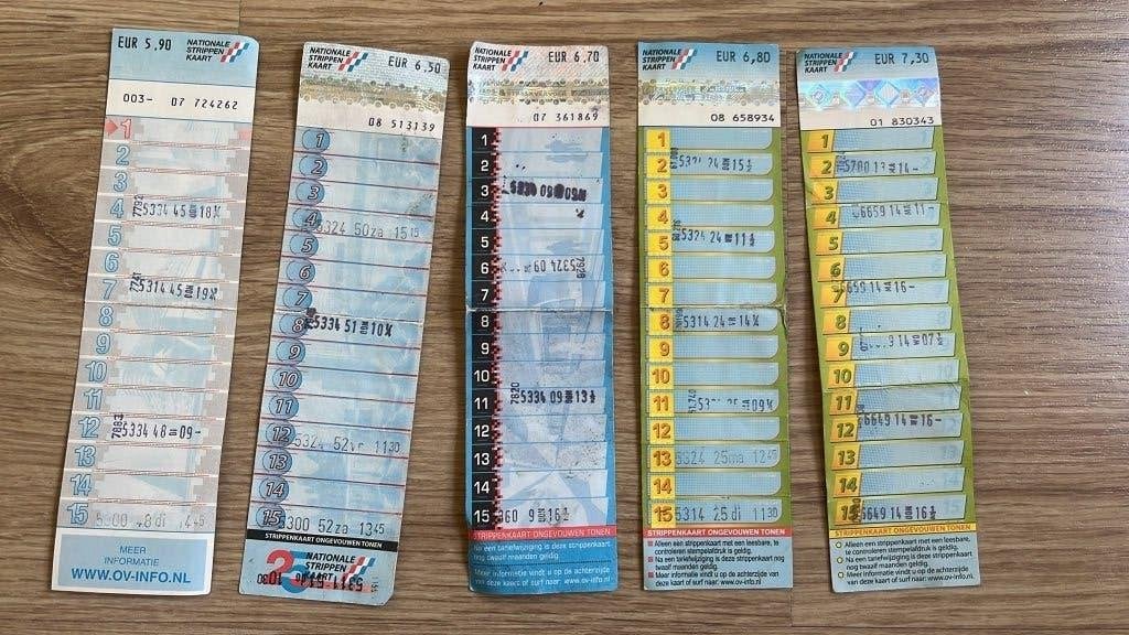 Nationale strippenkaart blauw (EUR) 5x, Verzamelen, Spoorwegen en Tramwegen, Ophalen, Gebruikt, Bus of Metro, Overige typen