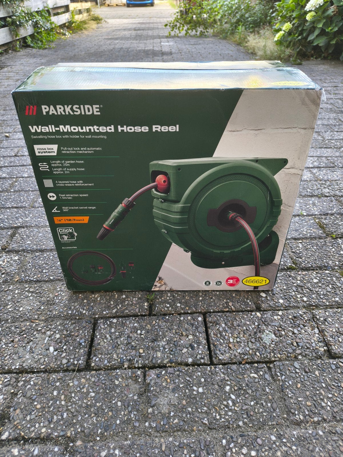 Parkside Wandslangbox met tuinslang 25m - Nieuw in doos, Ophalen of Verzenden
