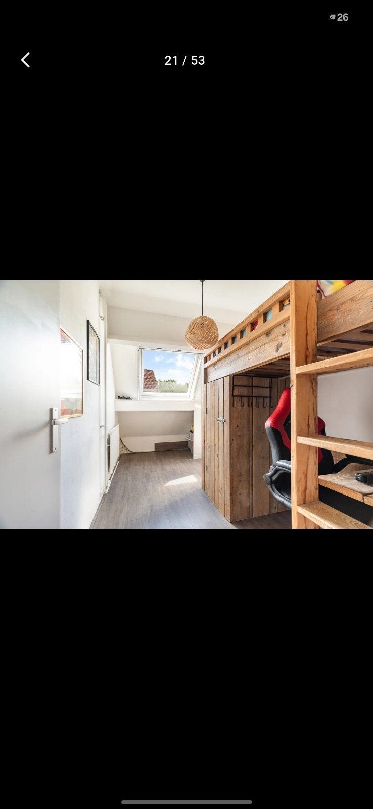 Steigerhouten eenpersoonsbed met bureau en opbergruimte, Ophalen, 90 cm, Eenpersoons, Steigerhout