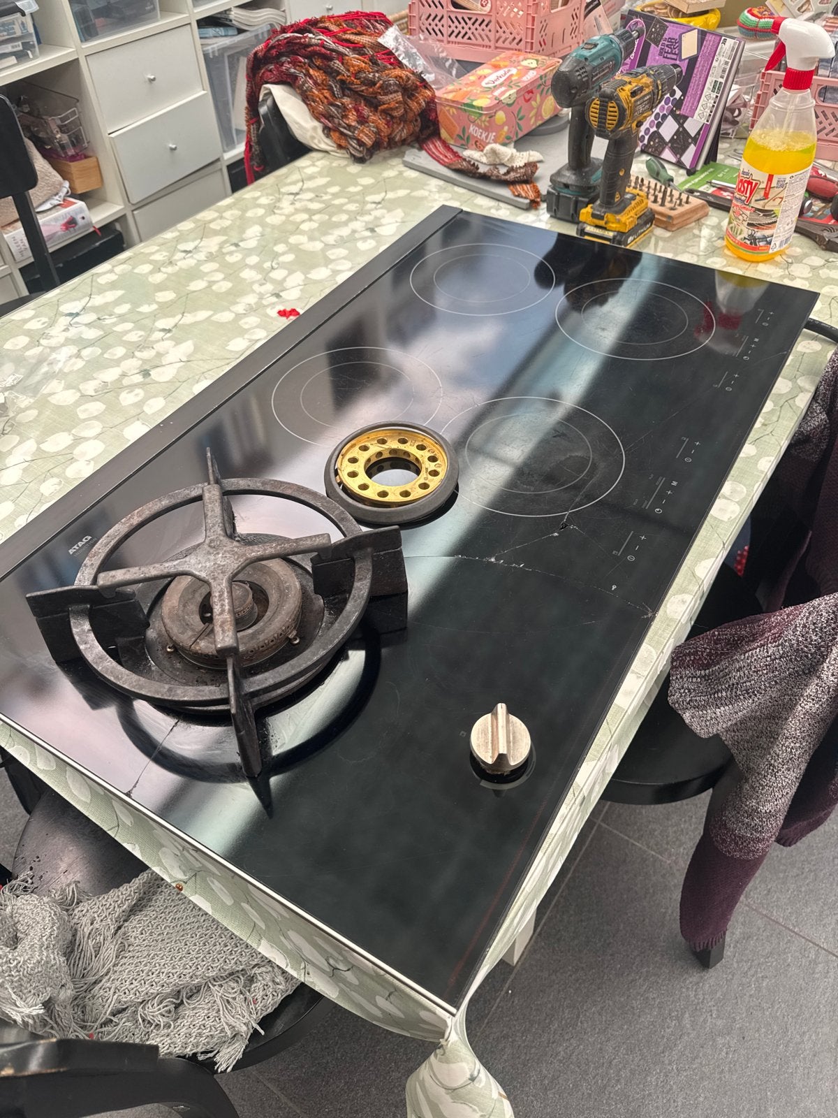 ATAG Inductie- en Gasfornuis - Defect Glas, Ophalen, Gebruikt, Minder dan 85 cm, 60 cm of meer