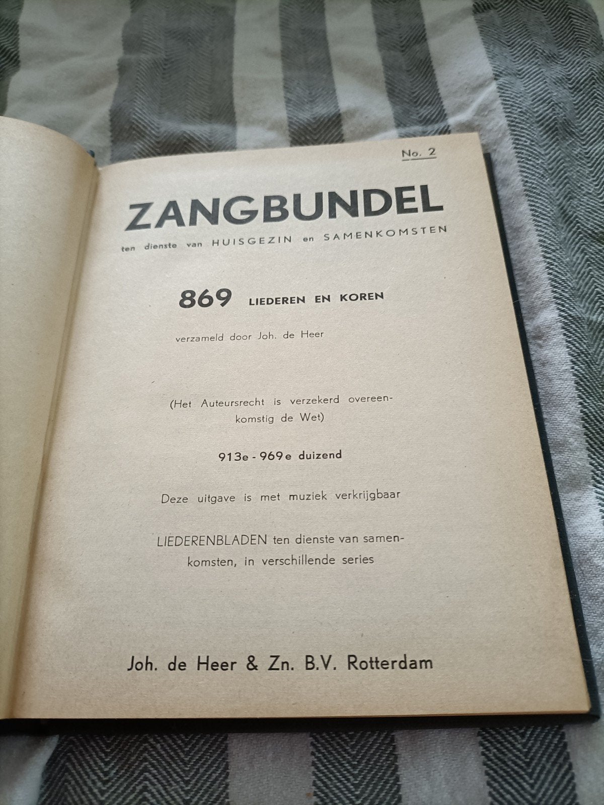 Zangbundel Joh. de Heer - 869 Liederen en Koorliederen, Ophalen of Verzenden, Gelezen, Joh. de Heer, Christendom | Protestants