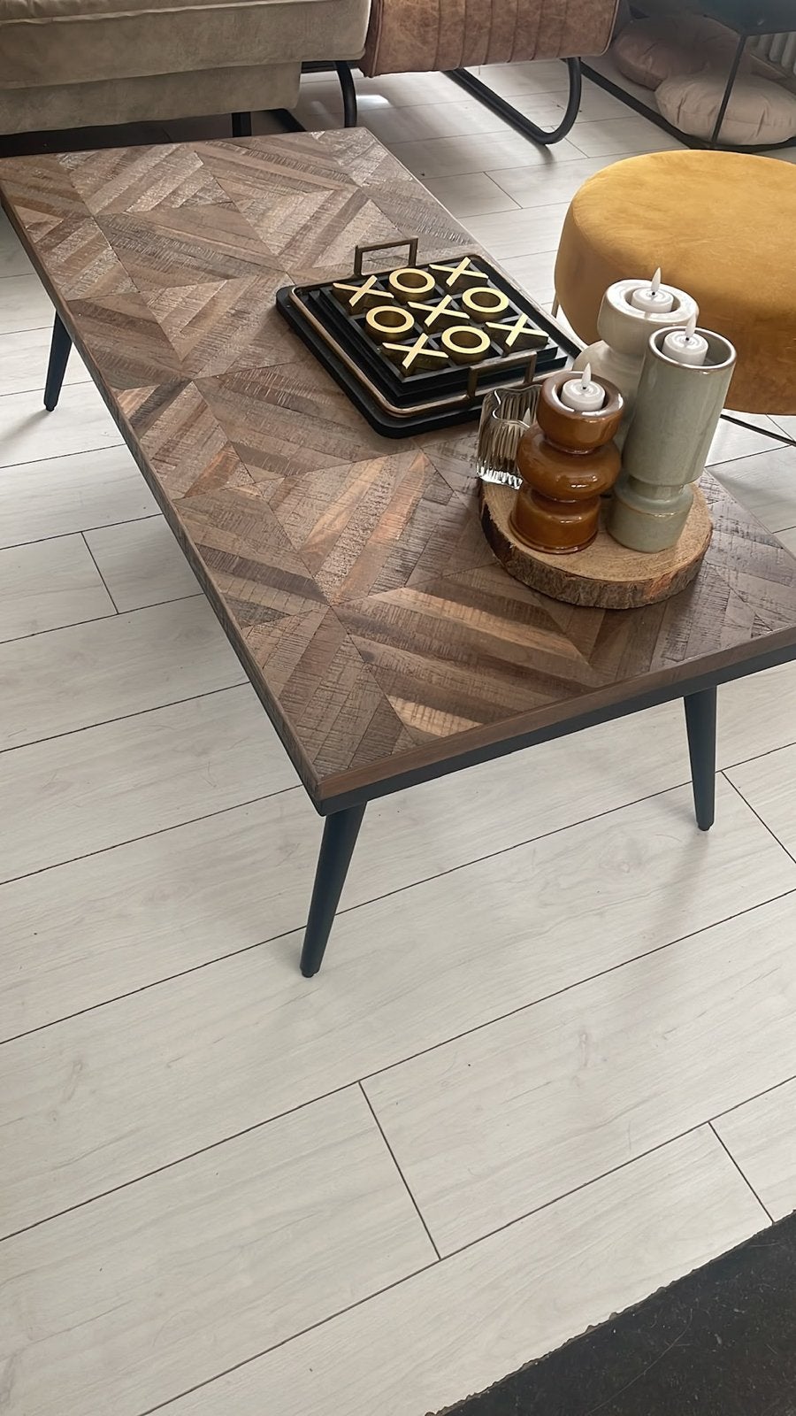 Eettafel (90x220 cm) en Salontafel (60x120 cm) - ZGAN