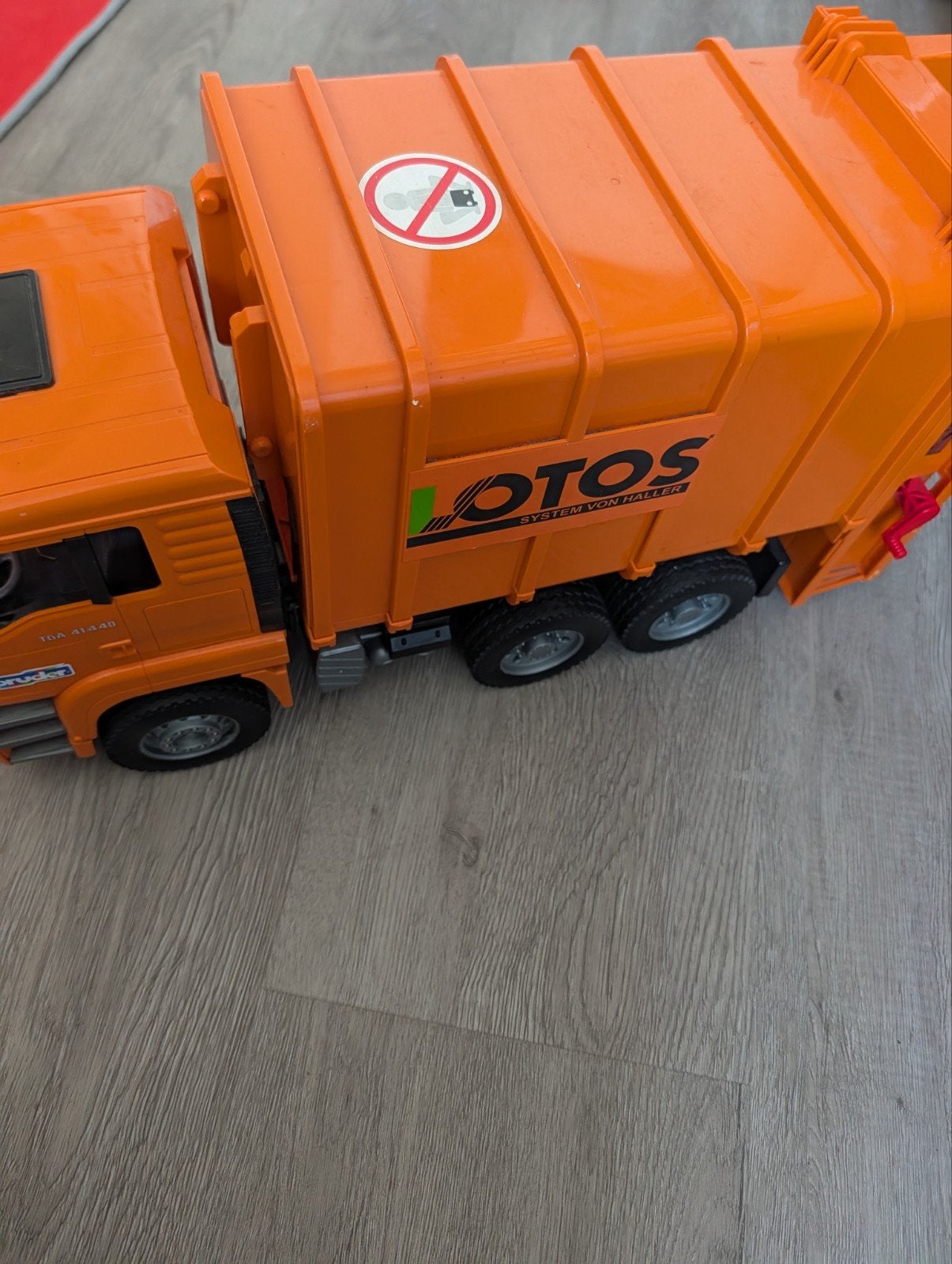 Grote oranje speelgoed vuilniswagen, Kinderen en Baby's, Ophalen of Verzenden, Zo goed als nieuw