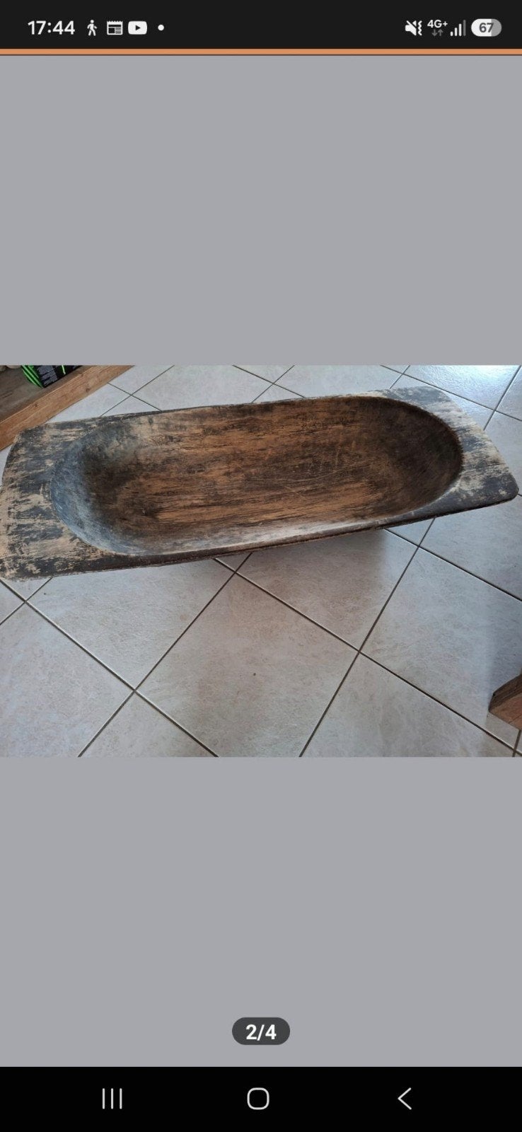 Antieke houten trog/schaal - Rustieke decoratie, Ophalen