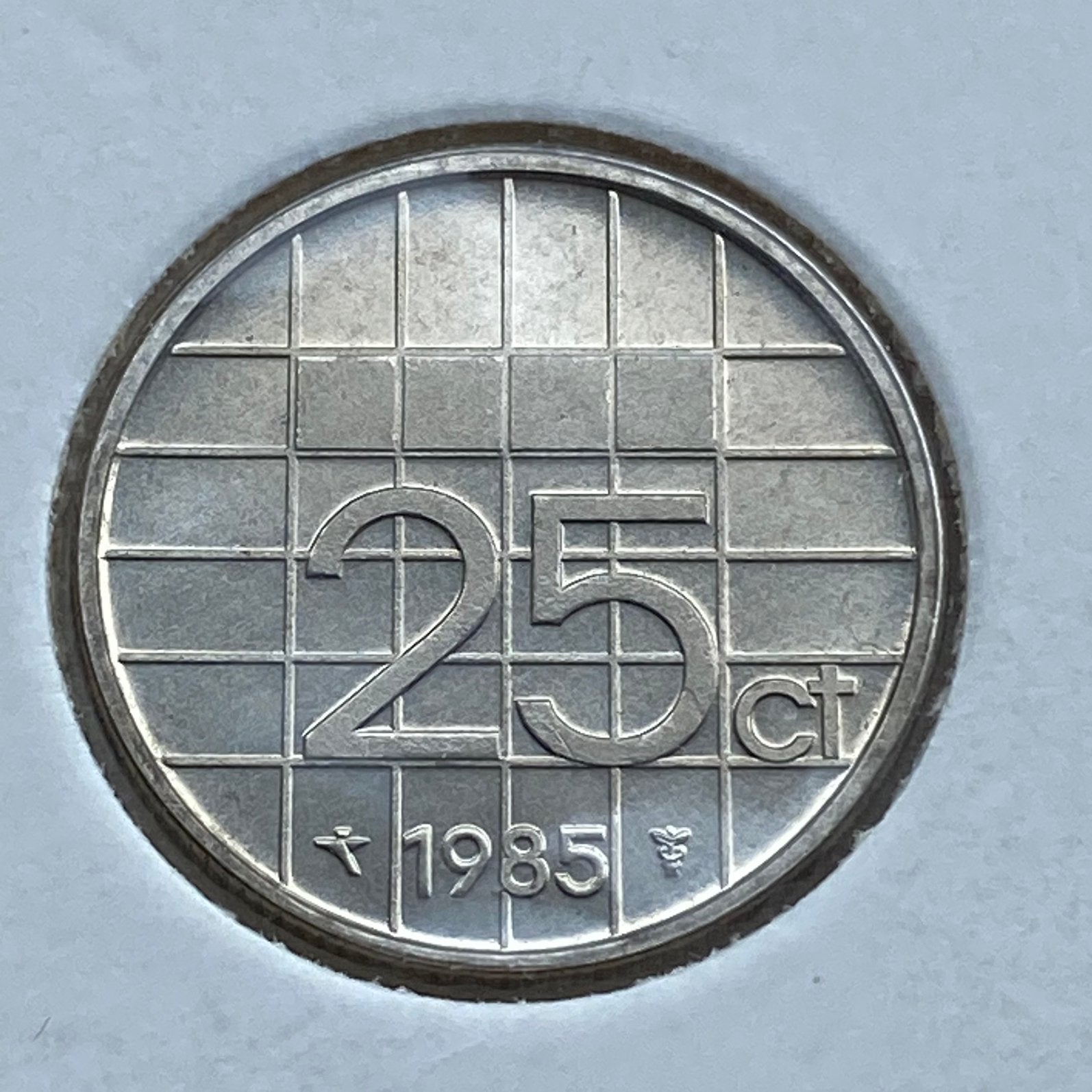 25 Cent / Kwartje uit 1985 van Beatrix, Verzenden, Koningin Beatrix, 25 cent, Losse munt