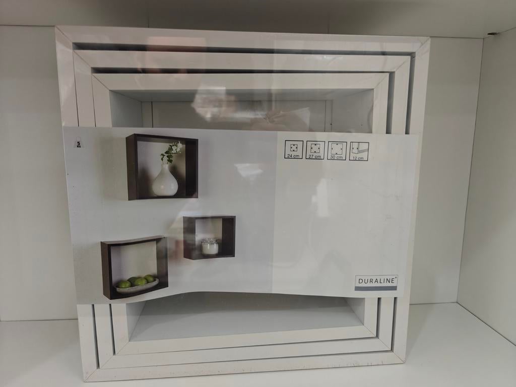 Duraline wandkubus set van 3, wit - ( wandplank ), Huis en Inrichting, Woonaccessoires | Wandplanken en Boekenplanken, Ophalen of Verzenden