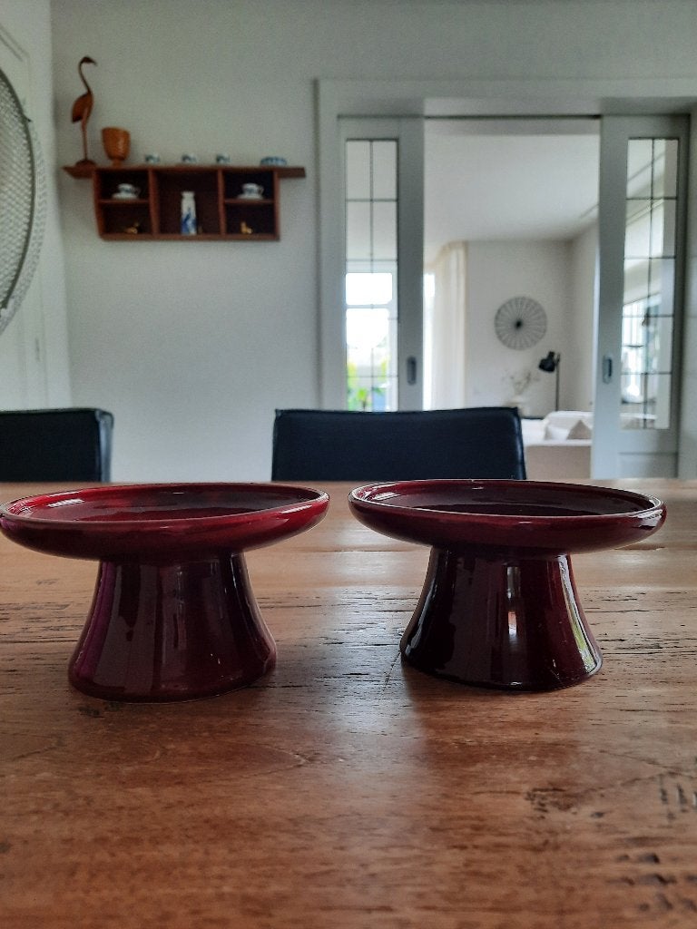 vintage kaarsenstandaards donkerrood evt met kaarsen, Huis en Inrichting, Gebruikt, Overige merken, Paars, Ophalen of Verzenden