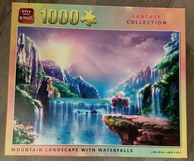 King Fantasy Collection Puzzel 1000 stukjes Watervallen, Ophalen, 500 t/m 1500 stukjes, Gebruikt, Legpuzzel