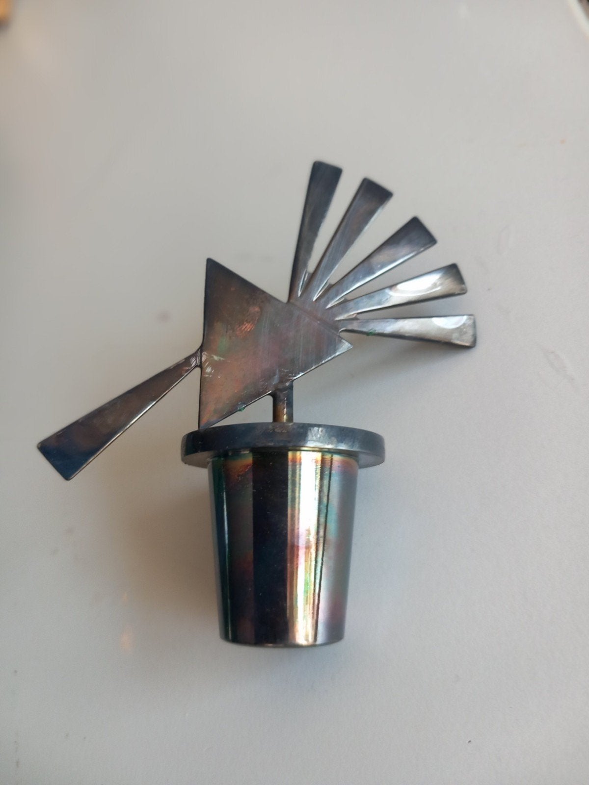 Vintage Flessenstop Prisma verzilverd, Ophalen of Verzenden