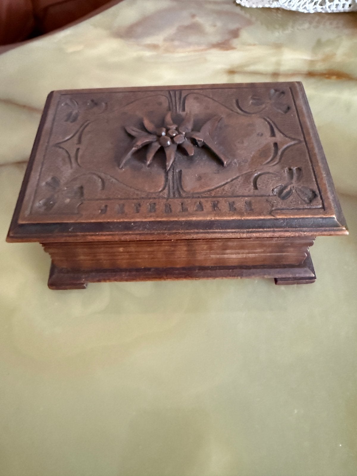 Twee Houten Juwelenkistjes met Houtsnijwerk, Antiek en Kunst, Ophalen