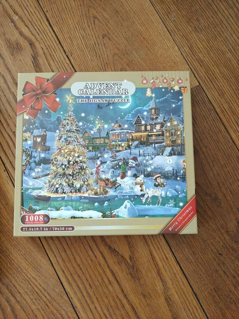 Adventkalender puzzel, Ophalen of Verzenden, 500 t/m 1500 stukjes, Gebruikt, Legpuzzel