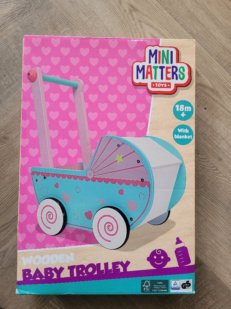 Houten baby trolley poppenwagen goede staat, Ophalen of Verzenden, Zo goed als nieuw, Overige typen
