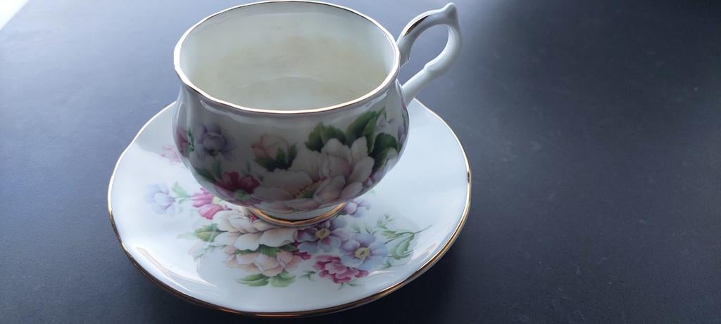 Springfield Bone China Kop & Schotel - Made in England, Huis en Inrichting, Gebruikt, Ophalen of Verzenden, Overige stijlen, Kop(pen) en/of Schotel(s)