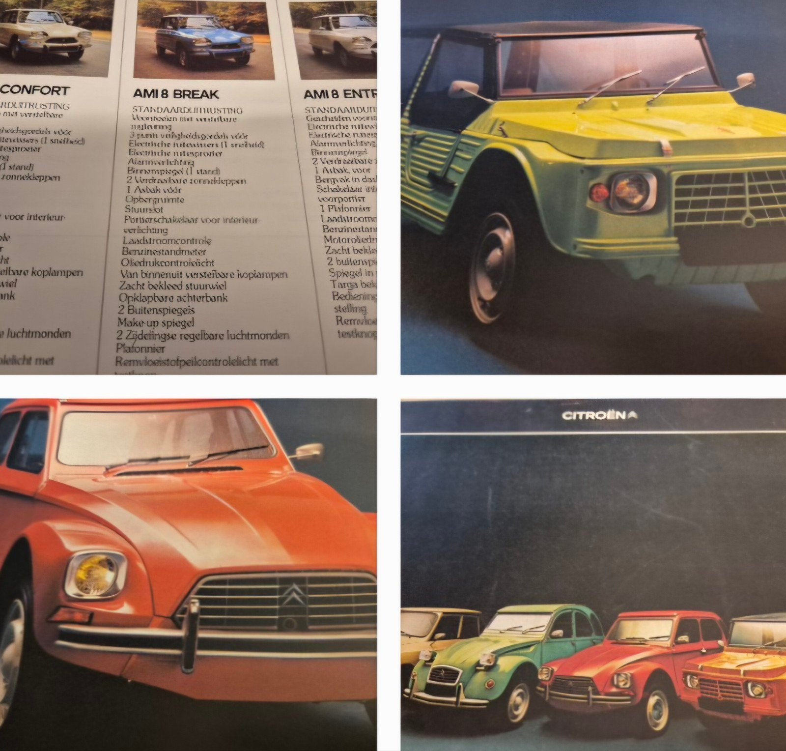 jaren 70 Citroën 2 cilinder Mehari Ami Dyane 2cv eend folder, Ophalen of Verzenden, Zo goed als nieuw, Citroën