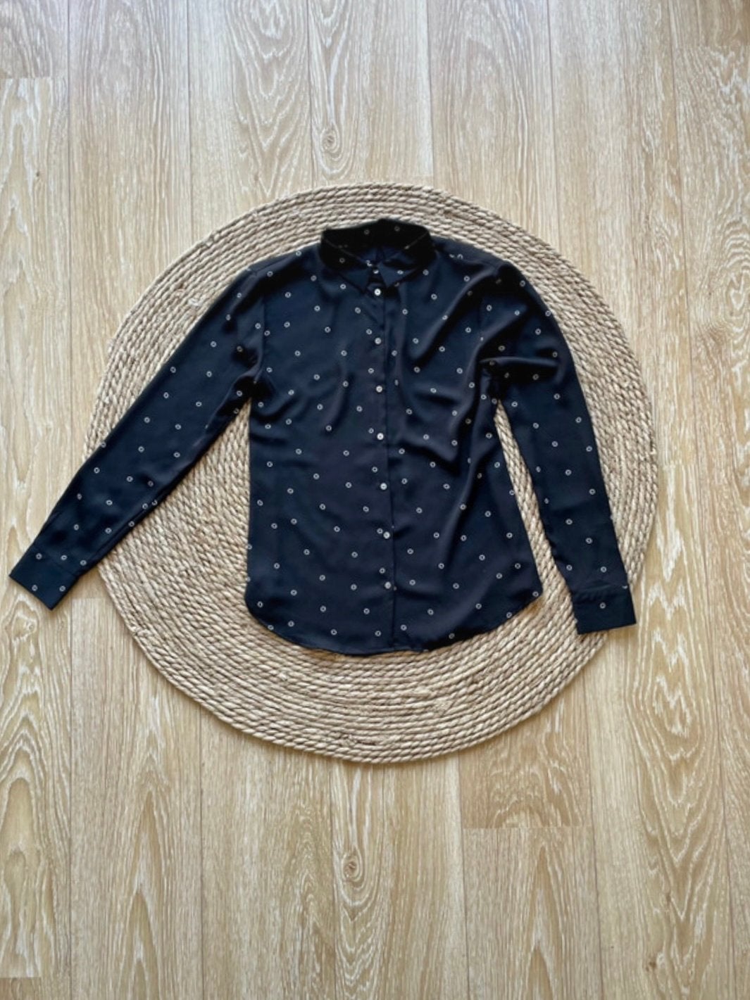 Zwarte blouse met stippen / polkadots maat M, Ophalen of Verzenden, Nieuw, Maat 38/40 (M), Zwart