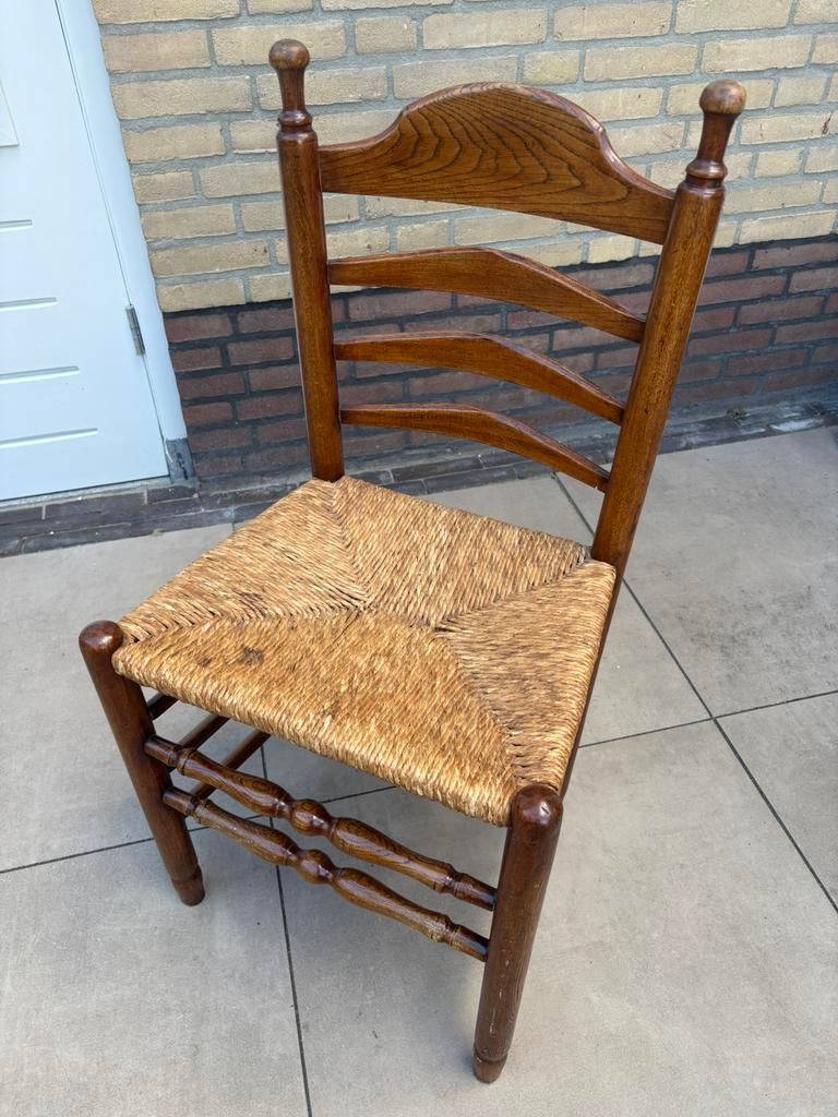 Vintage eiken Knop stoelen, 6 stuks, Ophalen