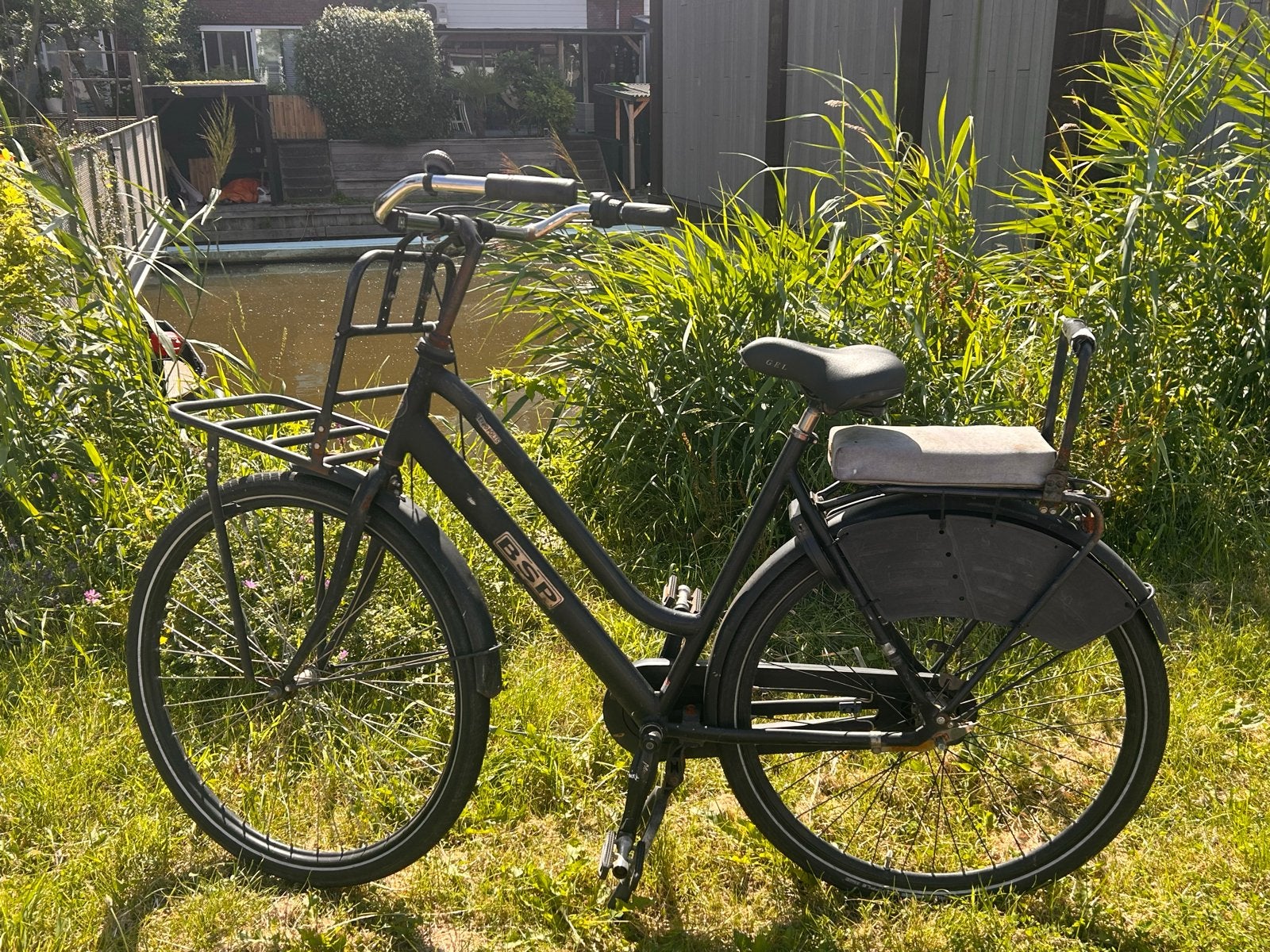 BSP Transportfiets met voordrager en kinderzitje, Fietsen en Brommers, Fietsen | Dames | Damesfietsen, Terugtraprem, Ophalen, Overige merken