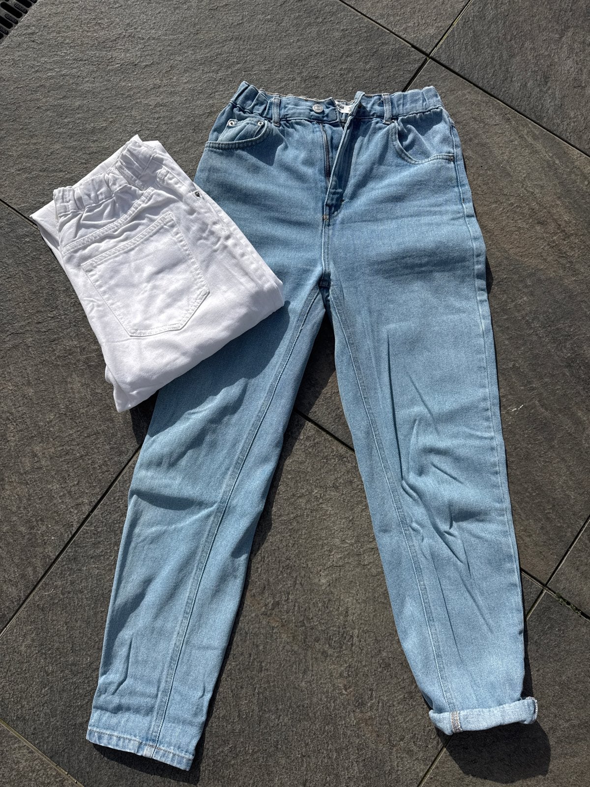Pull&Bear Jeans (2 stuks) achter elastiek- Maat 38, Ophalen of Verzenden, Zo goed als nieuw, Blauw, W30 - W32 (confectie 38/40)