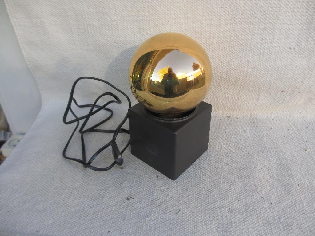 Philips kubuslamp met grote gloeilamp jaren '70, Ophalen of Verzenden, Gebruikt, Glas, Minder dan 50 cm